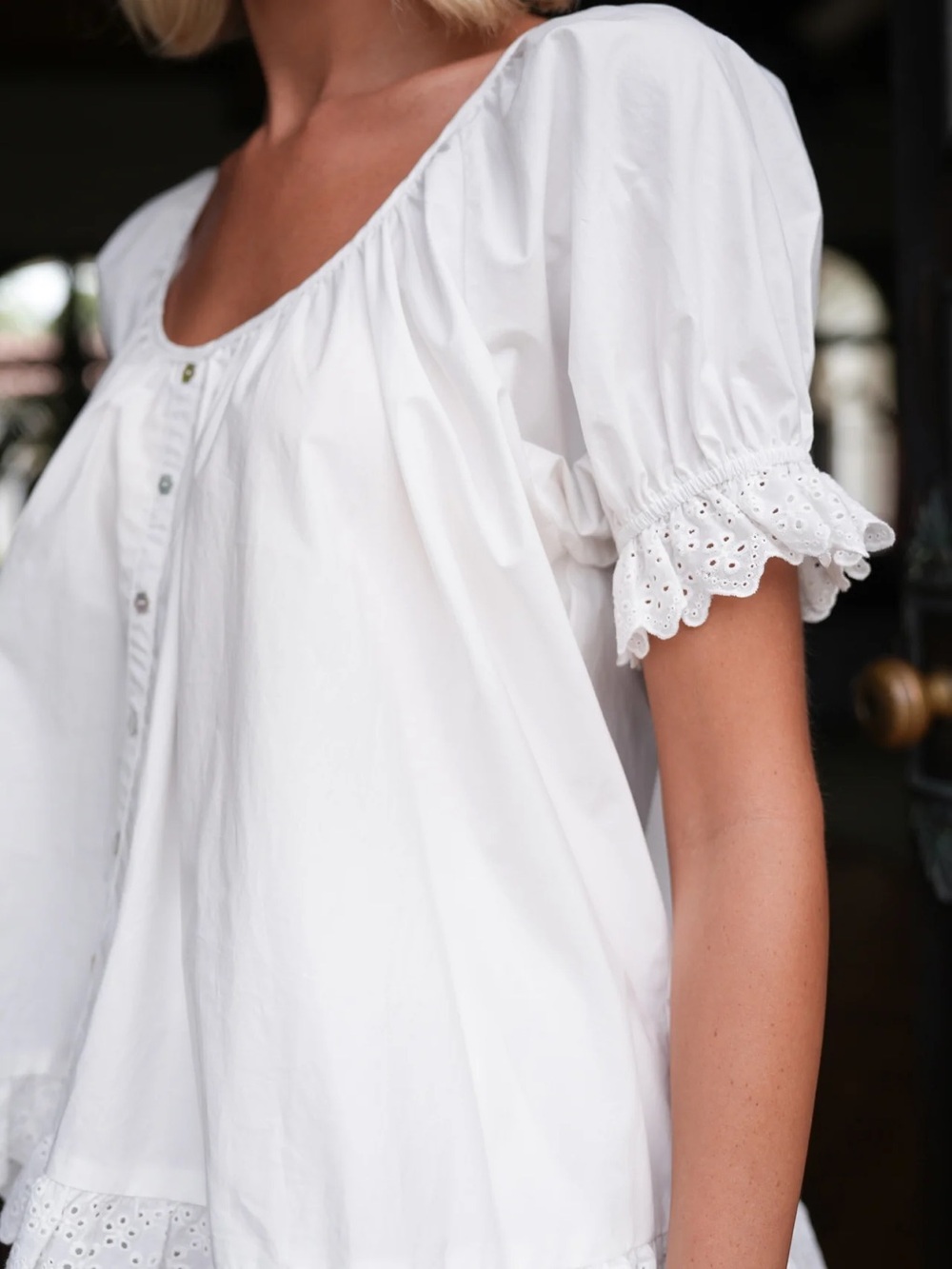 NWT Darling Loungewear The Flounce Set - White Eyelet L - Picture 4 of 11